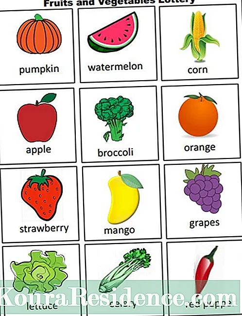 Sadje in zelenjava v angleščini